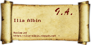 Ilia Albin névjegykártya